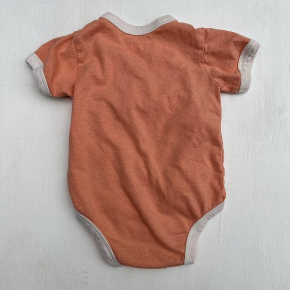 Babysoy Short Sleeve Kimono Bodysuit in Cantelope - Picture 5 of 5